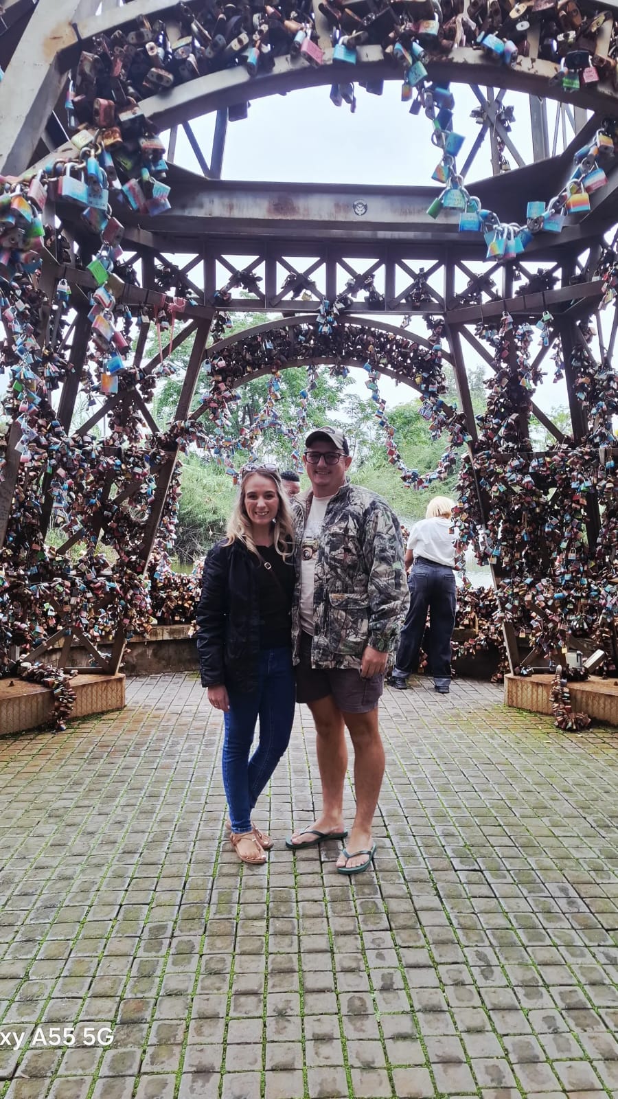 Michelle and Gerhardt at the love-lock bridge